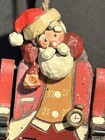 Vtg American Folk Art Primitive Christmas Decor  Santa Claus Ornament  