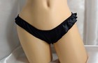 Black Satin Flutter Panties Vtg Style