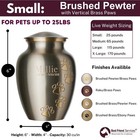 Ottillie Paws Elite Series Personalized Pet Urn For Dogs And Cats - Pet Memor   