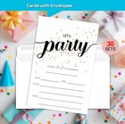 30 Pcs Let s Party Birthday Invitations Cards With Envelopes Black White