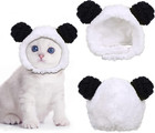 Cute Cat Costume - Warm Bear Hat For Small Pets  black   White 