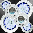 8x Gravity 2-way 1400 Watts Coaxial Marine Audio Speakers 6-1 2   white      Led