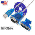 For Usb 2 0 To Rs232 Com Port 9 Pin Serial Db25 Db9 Adapter Cable Converter Us