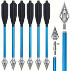 12pcs 6 5  Pistol Crossbow Bolts Aluminium Arrows Broadhead Hunting Mini Archery