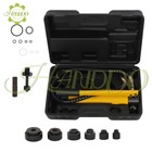 10 Ton 1 2  To 2  Hydraulic Knockout Punch Driver Tool With 6 Dies Kit