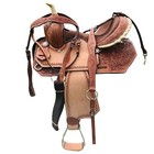 Kids-youth Western Leather Barrel Horse Saddle Free Tack Set   10 to13 