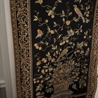 Vintage Corona Decor Co Art Tapestry Wall Hanging 27    x41    Urn Birds Floral Rich
