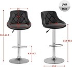 Pu Leather Bar Stools Modern Swivel Dinning Kitchen Chair  Set Of 2 Backrest Bar