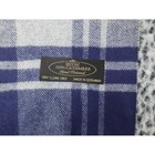100  Cashmere Scarf Navy Blue Grey Plaid Made In Germany Hand Tailored