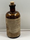 Antique Celerina Glass Apothecary Bottle Rio Chemical Ny Original Paper Label