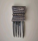African Themed Tribal Wood Comb - Hand Carved - Unknown Origins