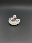 Chinese Antique Glass Snuff Bottle With Enamel Decoration Of Dragon Motif
