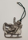 Pewter Port Vintage 1994 Christmas Sled With Boy Pewter Christmas Ornament