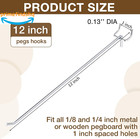 Pegboard Hooks Stainless Steel Shelving Display Hanging  1 8 1 4 12inch 100pack 