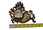 Vtg Antique Ornate Art Nouveau Brass Inkwell  see Details  Nice