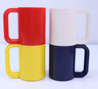 Vtg Ingrid Mcm Stackable Plastic Round Plates Cups White Red Blue Orange Set Lot