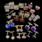 Vintage Cufflinks Lot Includes Hand Painted  Mother Of Pearl 14 Pairs