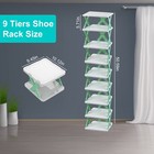 9 Tier Narrow Shoe Rack Vertical Organizer Space Saving Closet Entryway Storage 