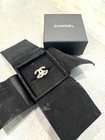 Authentic Vintage Chanel Rhinestone Cc Logo Coco Ring Gold Metal Size 6 W  Box
