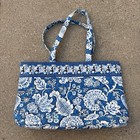Vera Bradley Blue   White Floral Tote Bag Double Handles With Inner Pockets