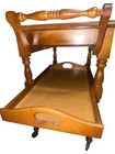 Mid-century Drop Leaf  Mahogany Tea Serving Cart W  Detachable Serving Tray