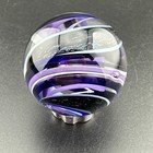 Contemporary Handmade Art Glass Marble 1 21  Purple Blue Black Swirl Mib Dichro