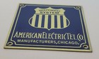 American Electric Telephone Company Nameplate Antique Kellogg Western Vintage