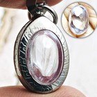 Naga Eye Leklai Lucky Stone Pendant Wealth Protect Clear Oval Thai Amulet  16511