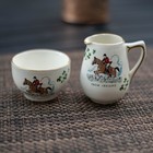 Vintage Irish Carrigaline Pottery Creamer Sugar Set Shamrock Cork Ireland