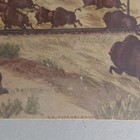 Railroad Art Print Steam Locomotive  delayed By Herd Of Buffalo 