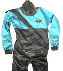 O s  Systems Dry Suit Surface Water Diagonal Front Zip Black Aqua Men s Large