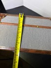 Set Of 2 Vintage Style Decorative Storage Treasure Chest Boxes Gray Faux Leather