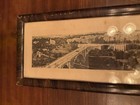 Antique  Original Luxembourg Panorama Yard Long Framed Picture