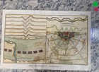 C1730-1760 Hand Colored French Military Fortification  14 5x9 5 Engineering Map