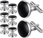 8pcs Men s Cufflinks And Tuxedo Studs Set Includes Cuff Links And Shirt Studs   