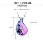 Pet Paw Print Teardrop Urn Necklace For Ashes For Dog cat Ashes Keepsake Memo   
