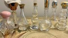 Vtg Lot 9 Avon Cologne perfume Mini Miniature Empty Glass Bottles-wood Lady Head