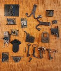 Lot Of Old Locks And Keys Including A Brass Padlock
