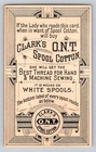 Clarks O n t  Jumbo Elephant Aesthetic Sewing 1880s Victorian Trade Card 3 X 4 5