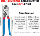 10 Inch Large Cable Cutter Heavy Duty High Leverage Big Wire Cutting Plier Tool
