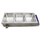 3 Pots Counter Top Food Warmer 6  Deep  1 2 Size Pan Bain Marie Steamer 1500w