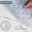 Non Slip Bathtub Shower Mat  Extra Long Bath Mat For Tub  40x16 Clear   Large   