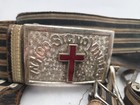 Antique Masonic Knights Belt With Striped Fabric  Buckle And Straps