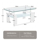 Clipop Rectangle Glass Coffee Table W tempered Glass Tabletop -free Shipping