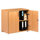 Storage Cabinet With Doors Beech Office Locking Cupboard Garage Pantry Unit