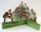 Gorgeous Set  fun   Frolic  Of  6  Vintage Die Cut Scenes - Football  Boxing   