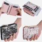 Women Leather Wallet Ladies Small Compact Credit Card Holder Organizer Zip Purse