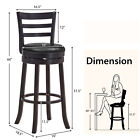 2pcs Bar Stools Swivel Bar Height Chairs With Pu Upholstered Seats Kitchen