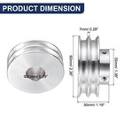 V-type Pulley 20mm Bore 60mm Outer Dia Double Groove