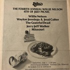 1978 Willie Nelson    4th Of July    Annual Picnic Print Ad Advertisement     G-vg